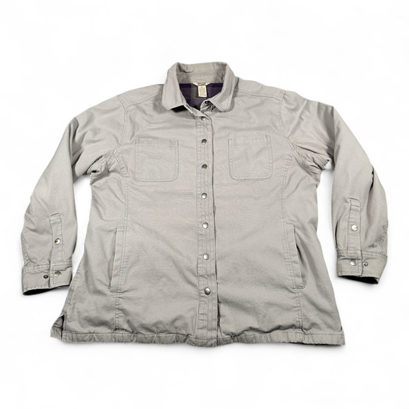 Duluth Trading Jacket Womens EXTRA LARGE Gray Flex Firehose Plaid Lined Workwear - Picture 1 of 8